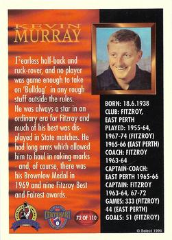 1996 Select AFL Hall of Fame #72 Kevin Murray Back